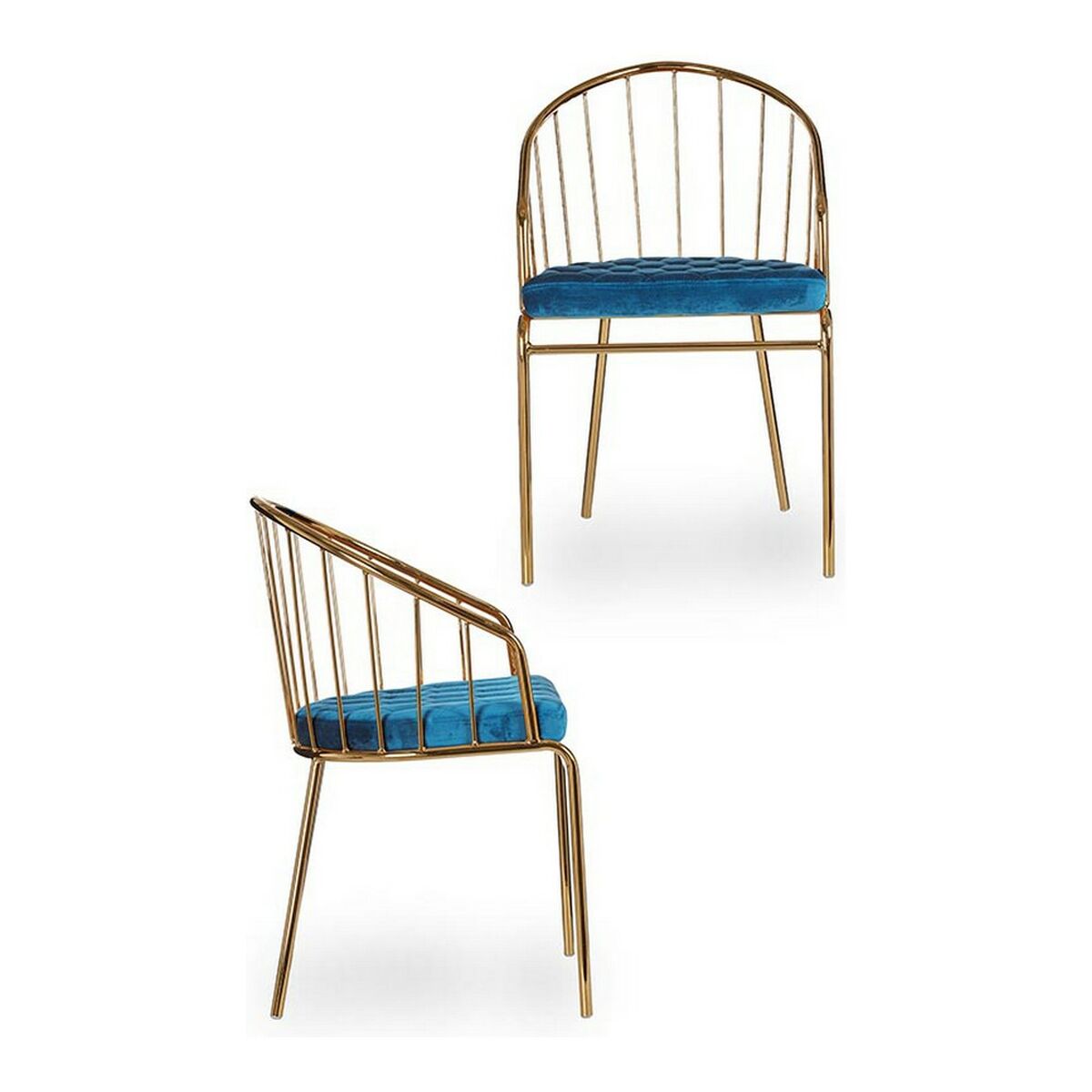 Chair Golden Blue Bars 51 x 81 x 52 cm-1